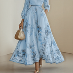 Roma-Elegant Pleated Maxi Dress